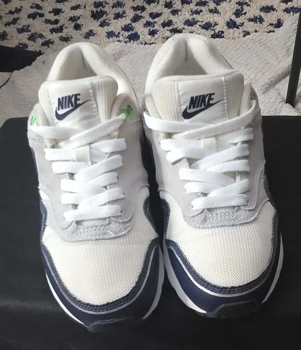 Nike Air Max 1 GS Obsidian Royal Outlines Summit White HF7814-100 Youth Size 5Y